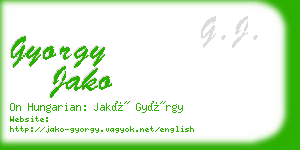 gyorgy jako business card